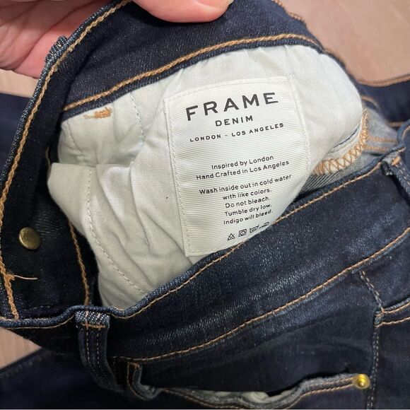 Frame Denim Le High Straight Jeans Cabana Raw Stagger Hem 27 - Picture 6 of 10